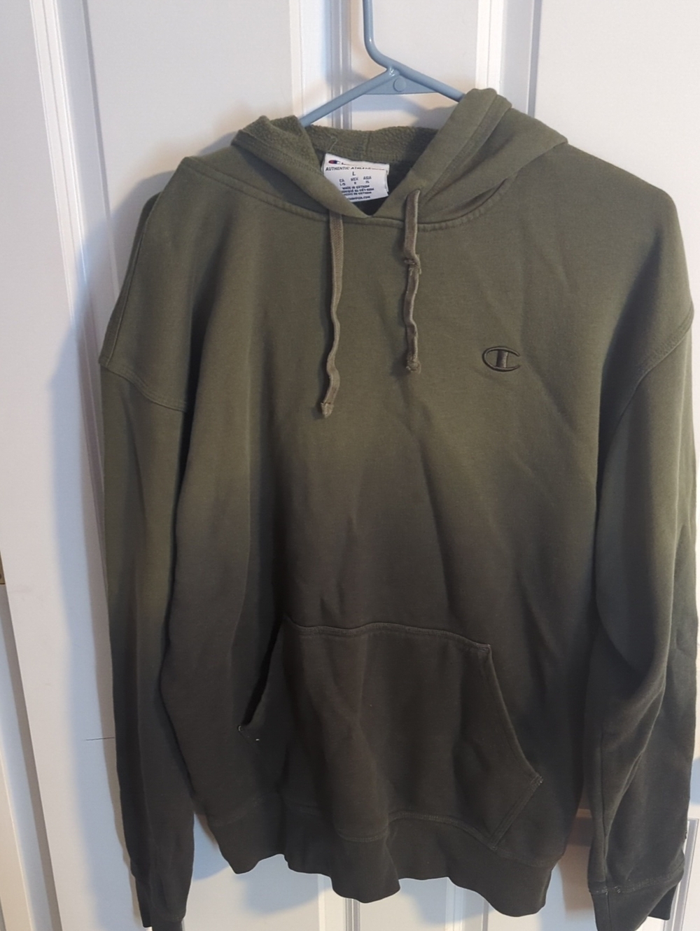 Champion Olive Green Pullover Hoodie with Subtle Logo A3